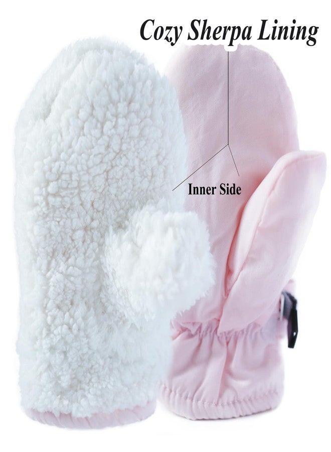 Wojgzon Toddler Kids Winter Snow Mittens for Baby Girls Boys 2-4 Years, Fleece Lining Thermal Warm Waterproof Windproof Soft Gloves - Image 3