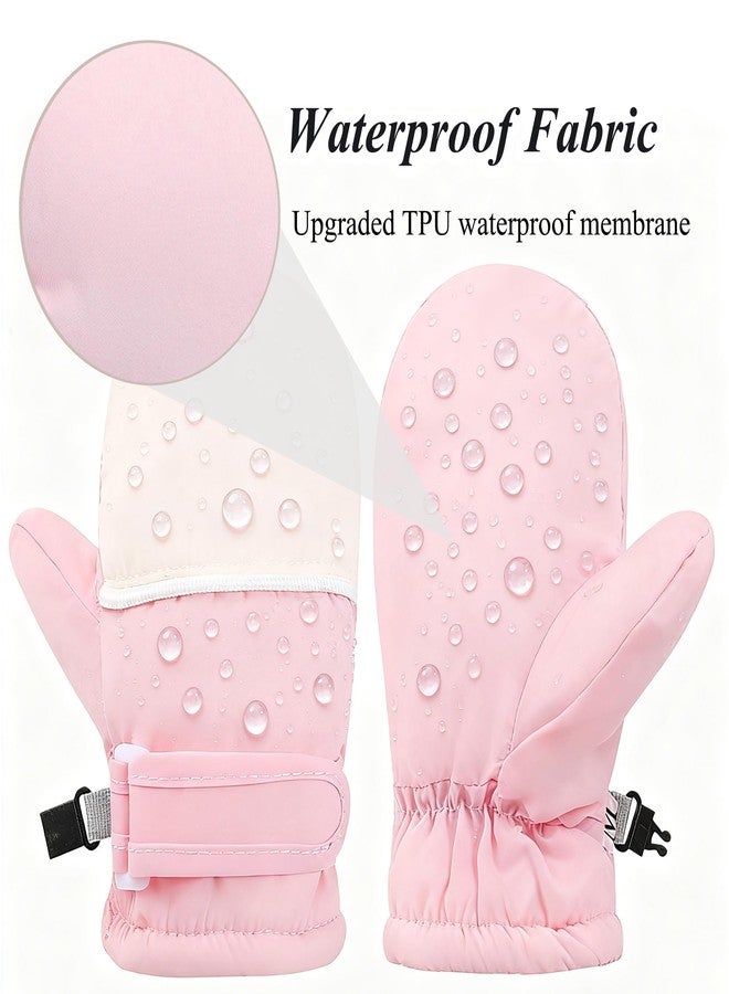 Wojgzon Toddler Kids Winter Snow Mittens for Baby Girls Boys 2-4 Years, Fleece Lining Thermal Warm Waterproof Windproof Soft Gloves - Image 2