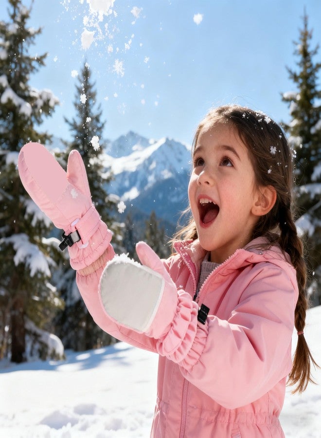 Wojgzon Toddler Kids Winter Snow Mittens for Baby Girls Boys 2-4 Years, Fleece Lining Thermal Warm Waterproof Windproof Soft Gloves - Image 5