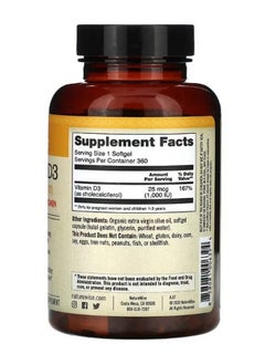 NatureWise Vitamin D3 25 mcg 1000 IU 360 Softgels  - Image 2