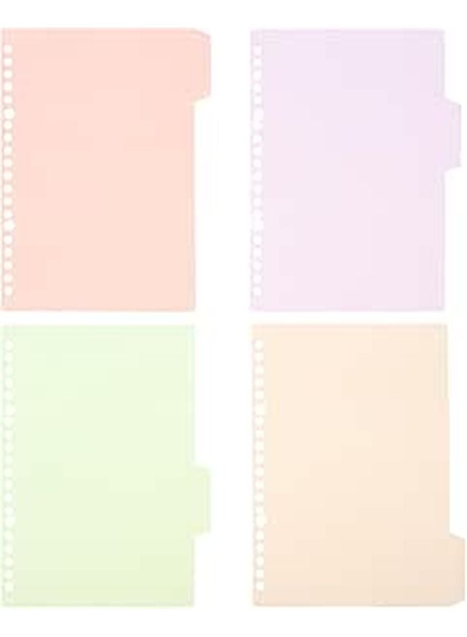 A5 Pastel Binder Dividers With Tabs 4Pcs Poly Pocket Folders For School Office Organizers - Image 1