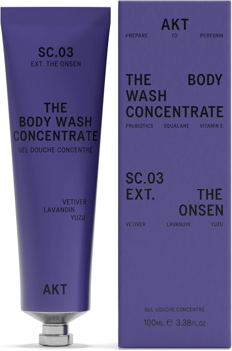Akt The Body Wash Concentrate PREPARE PROTECT ENRICH your skin 3x concentrate no added water Olive Squalane Vitamin E 1 tube lasts up to 3 months 100ml34 FlOz SC03 THE ONSEN