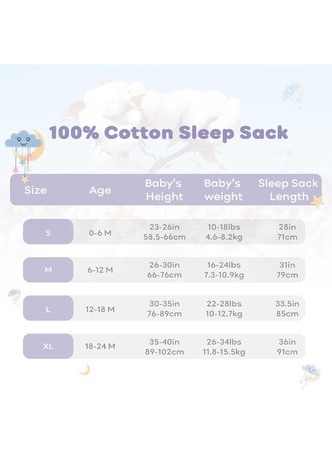 Yoofoss Baby Sleep Sack Wearable Blanket for Babies 100% Cotton 2-Way Zipper TOG 0.5 Toddler Sleeping Sack 3 Pack, Comfy Lightweight Sleep Sacks - pzsku/Z69BC16A5586271D3016DZ/45/_/1738048027/8346f6e1-0fc5-40ff-bfad-fe2dc1acbe52