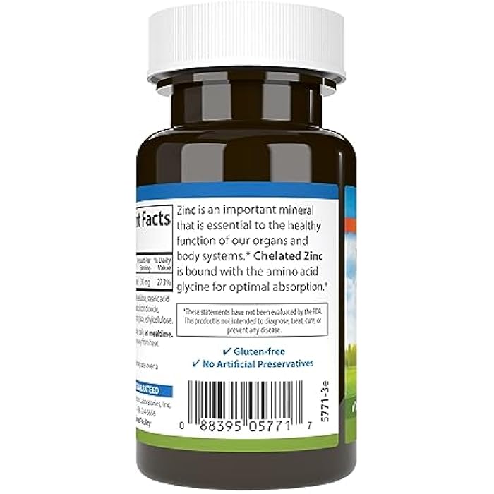 Carlson - Chelated Zinc, 30 mg - Superior Absorption, Immune Support & Enzyme Function, Antioxidant, 100 tablets - Image 3