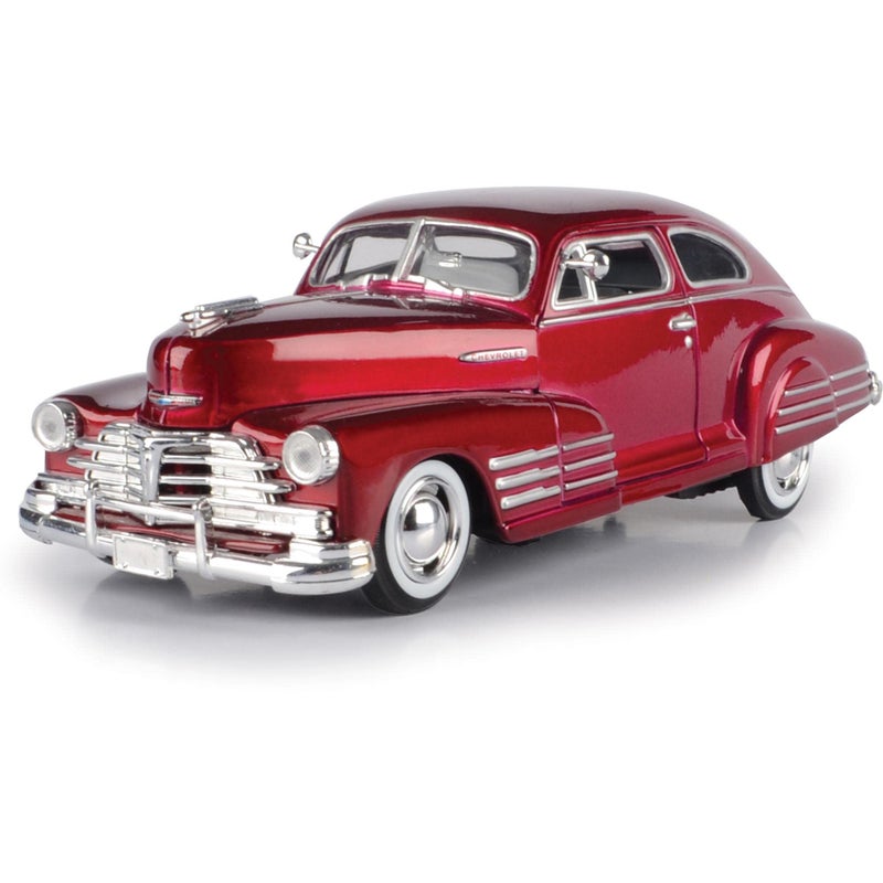 1948 Chevy Aerosedan Fleetline Red  Motormax Premium American 73266  124 Scale Diecast Model Car unisexchildren