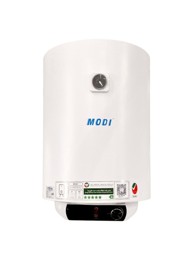 MODI (VERTICAL 50L) Electric Water Heater, Porcelain-Coated Tank, Double Safety Thermostat, Multiple Mounting Options - Image 1