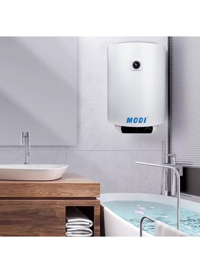 MODI (VERTICAL 50L) Electric Water Heater, Porcelain-Coated Tank, Double Safety Thermostat, Multiple Mounting Options - Image 2