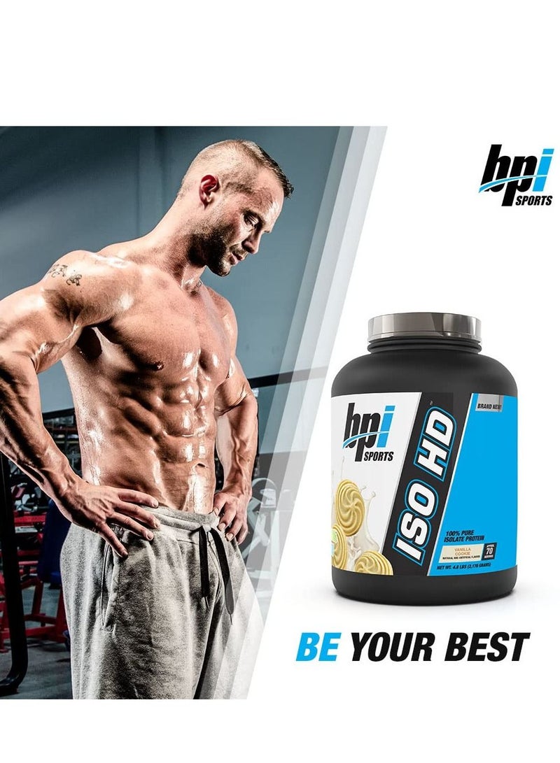 BPI SPORTS Iso HD 100% بروتين عزل نقي، نكهة بسكويت الفانيليا، 70 حصة - Image 2