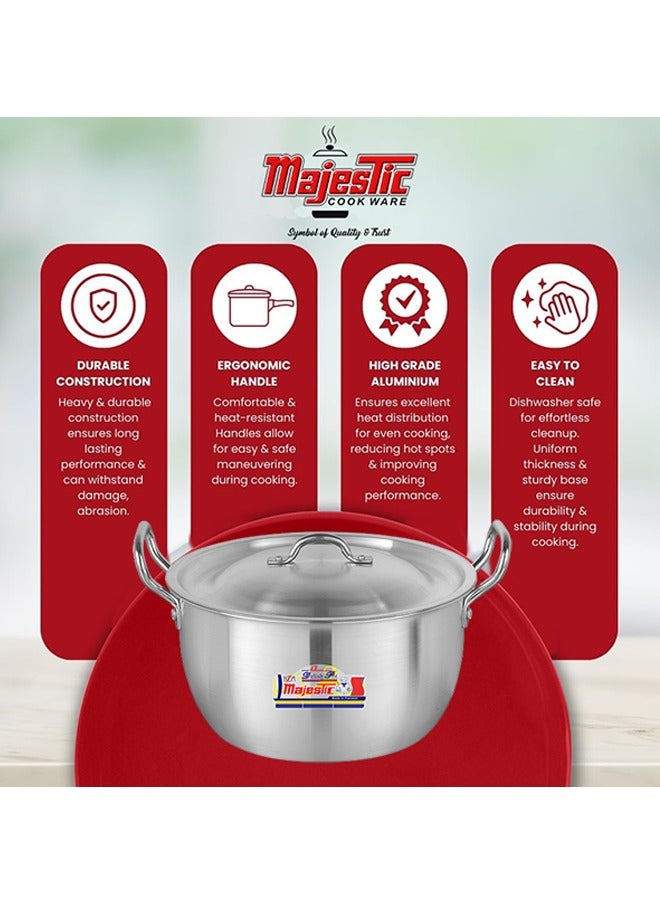 ماجيستك ميتال تشطيب ديليش قدر طهي 5 قطع 6 × 10 مقاس 30 سم 33 سم 35 سم 38 سم 41 سم مع اغطية فولاذية ومقابض متينة - Image 5