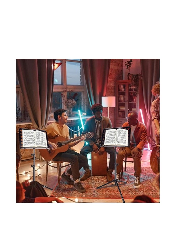 Mike Music - Sheet Music Stand Sturdy Music Stand for Sheet High Stability Height & Angle Adjustable Music Sheet Stand Double Knob Adjustment Music Stand for Violin, Guitar Players, Band - Image 1