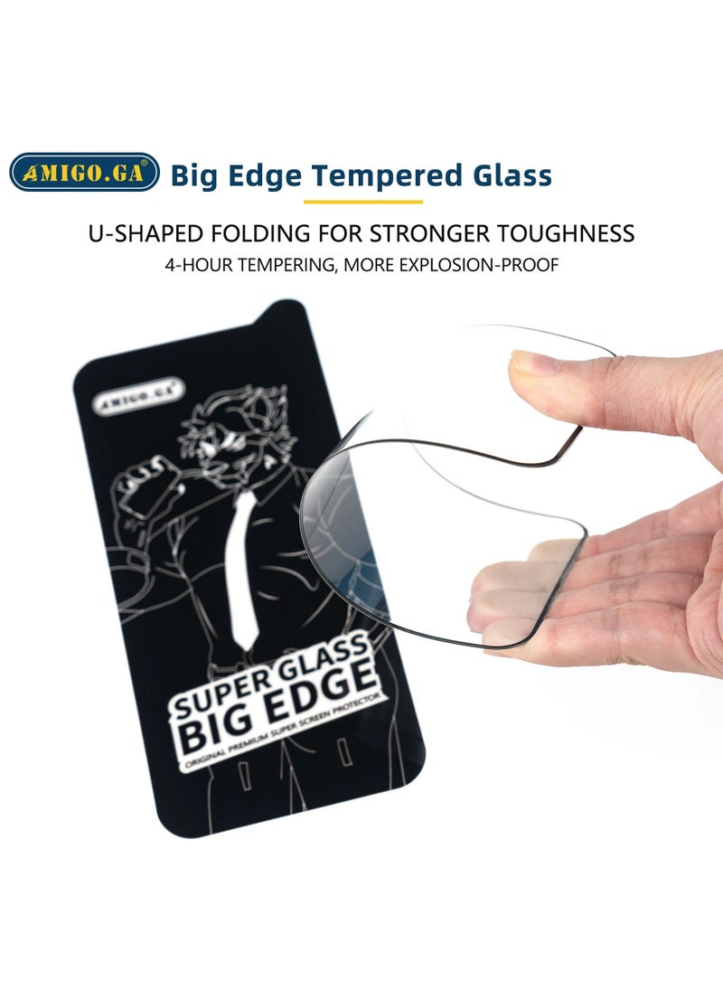 Amigo - Big Edge Hardness Tempered Glass Screen Protector With Black Frame With Gelatin Back Screen For Iphone 14 Pro - Image 1