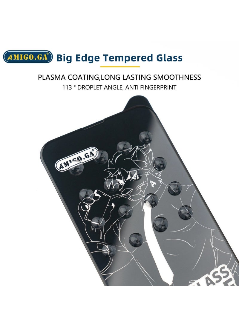 Amigo - Big Edge Hardness Tempered Glass Screen Protector With Black Frame With Gelatin Back Screen For Iphone 14 Pro - Image 1