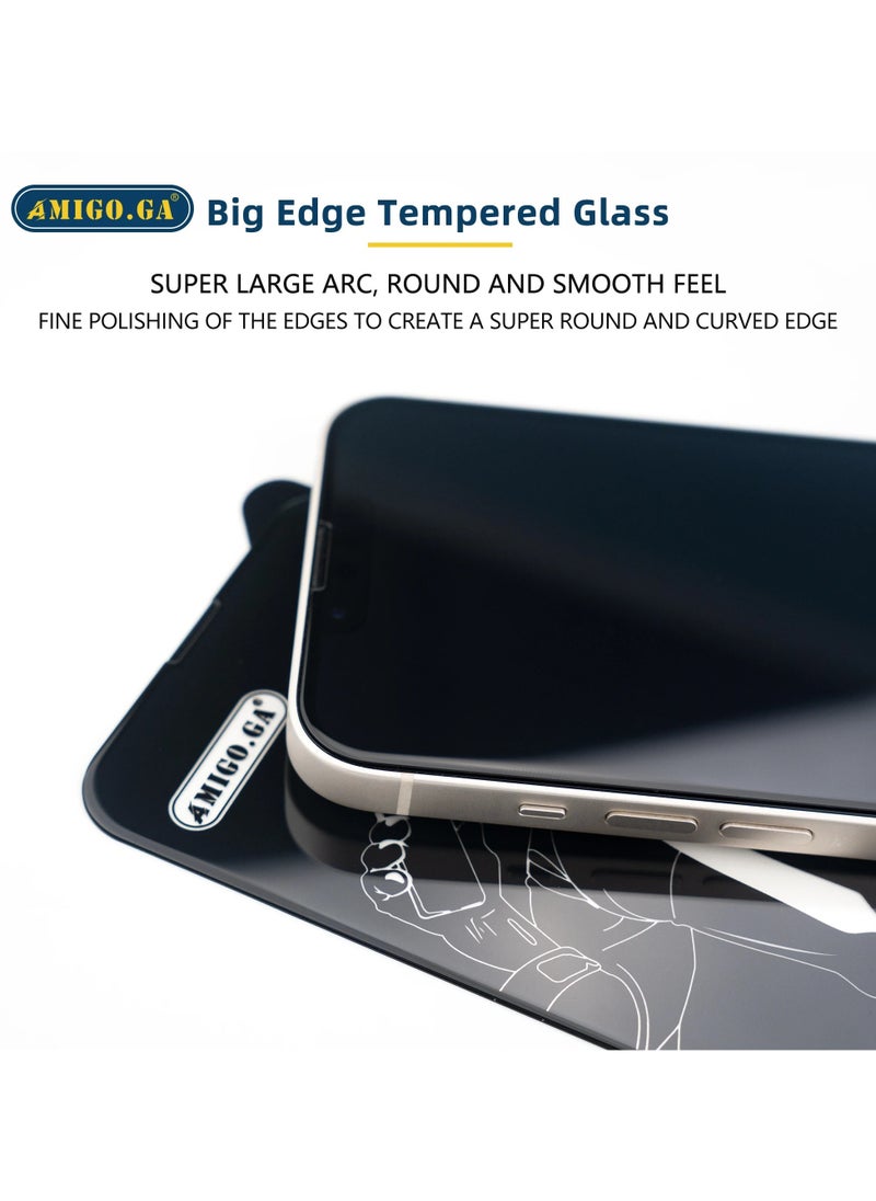Amigo - Big Edge Hardness Tempered Glass Screen Protector With Black Frame With Gelatin Back Screen For Iphone 14 Pro - Image 1
