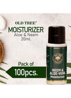 أولد تري مجموعة أدوات العناية المرطبة من Old Tree Neem & Aloevera بحجم 20 مل - (مجموعة من 100 قطعة) | مرطب بحجم مناسب للسفر، غرفة الفندق، بيت الضيافة | وسائل الراحة والإكسسوارات الخاصة بالفندق  - Image 3