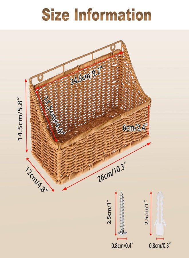 OwnMy 2PCS Plastic Wicker Hanging Basket Wall Mount Storage Baskets for Kitchen Organizing Fruit, Onion, Potato, Vegetable, Hanging Fruit Baskets for Kitchen Counter/Pantry/Cabinet - Image 3