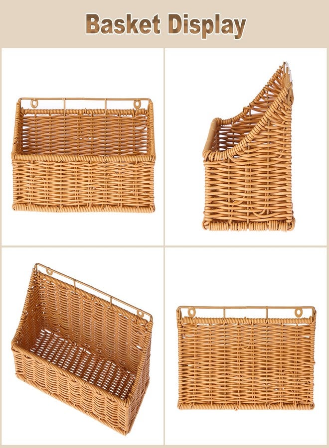 OwnMy 2PCS Plastic Wicker Hanging Basket Wall Mount Storage Baskets for Kitchen Organizing Fruit, Onion, Potato, Vegetable, Hanging Fruit Baskets for Kitchen Counter/Pantry/Cabinet - Image 5
