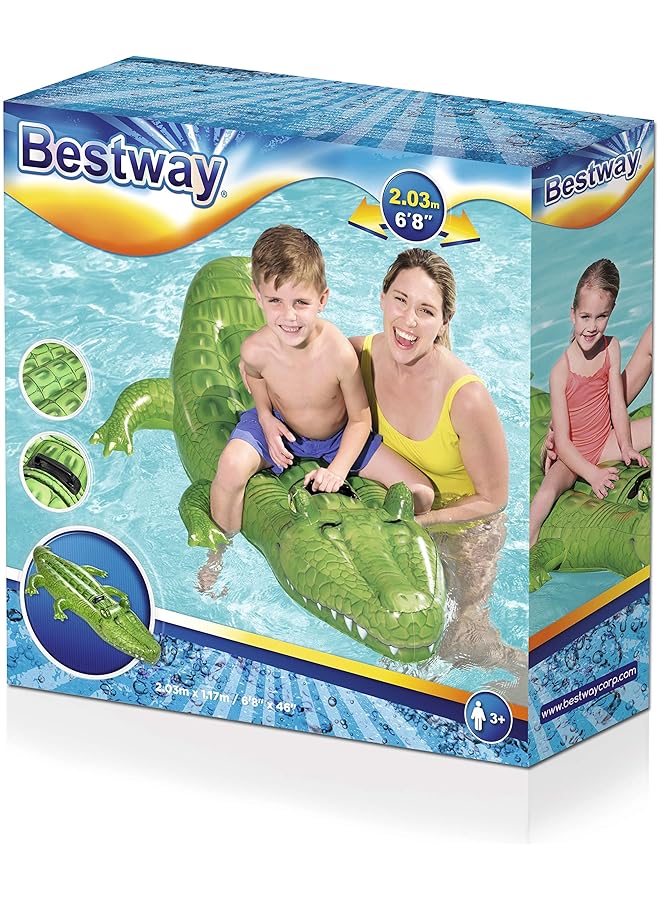 Bestway Inflatable Crocodile Pool Float Ride On Toy - Image 2