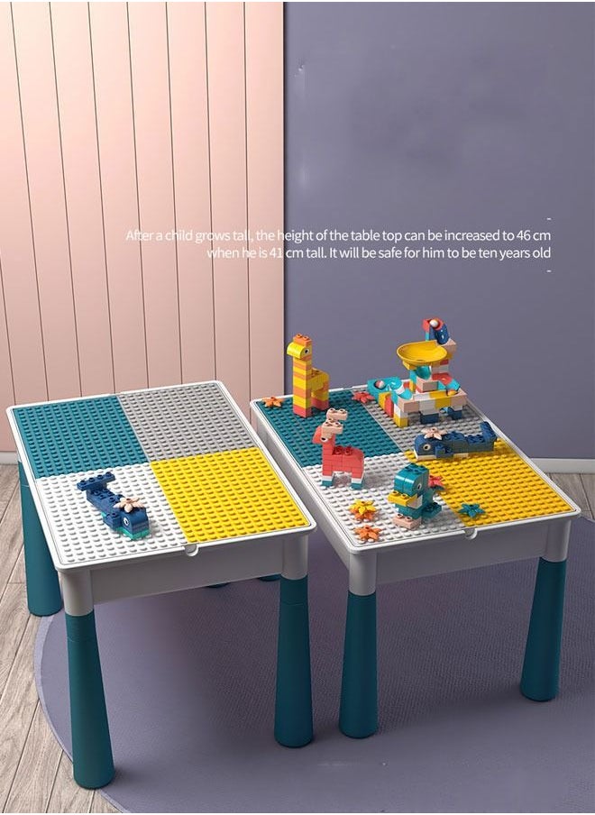 HQ-GAMING - Kids 5-in-1 Multi Activity Table Set - 190 Pieces Large Building Blocks Compatible Bricks Toy  Play Table Includes 1 Chair and Building Block Table 61*41CM - Image 1