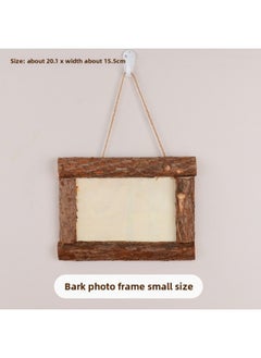 Branch Trunk Decoration Landscape Creative Diy Handmade Model Material Log Small Stick Round Wood Chip Solid Wood Photo Frame-Color:Bark Photo Frame Trumpet