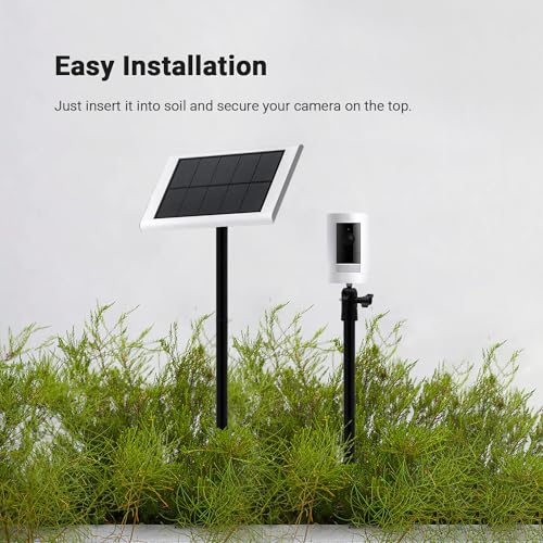 Holicfun Security Camera Ground Stake, Heavy Duty Stand Mount with Adjustable Angle and Height for Ring, Blink, Arlo, Eufy, Wyze, Google Nest, Simplisafe Cameras and Solar Panels (Black) - Image 5