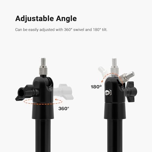 Holicfun Security Camera Ground Stake, Heavy Duty Stand Mount with Adjustable Angle and Height for Ring, Blink, Arlo, Eufy, Wyze, Google Nest, Simplisafe Cameras and Solar Panels (Black) - Image 3