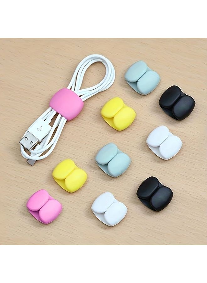 Blue 10 Pcs Multi Functional Cable Organizer Clips Anti Tangle Storage Solution - Image 1