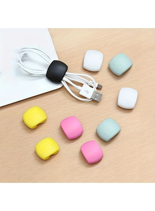 Blue 10 Pcs Multi Functional Cable Organizer Clips Anti Tangle Storage Solution - Image 4