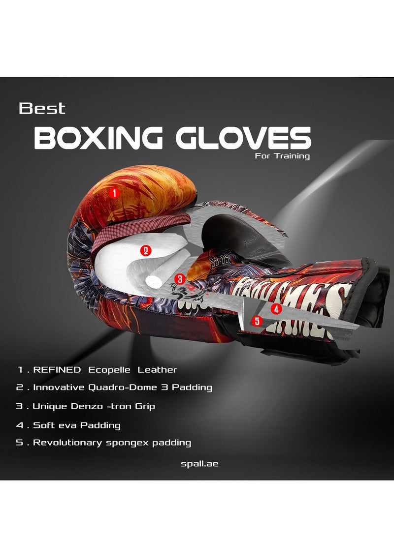 Spall - Boxing Gloves High Intensity Artificial Leather Strong And Anti Crack For Muay Thai Sparring Kickboxing Fighting Martial Arts Workout Gloves Perfect For Men And Women - Image 1