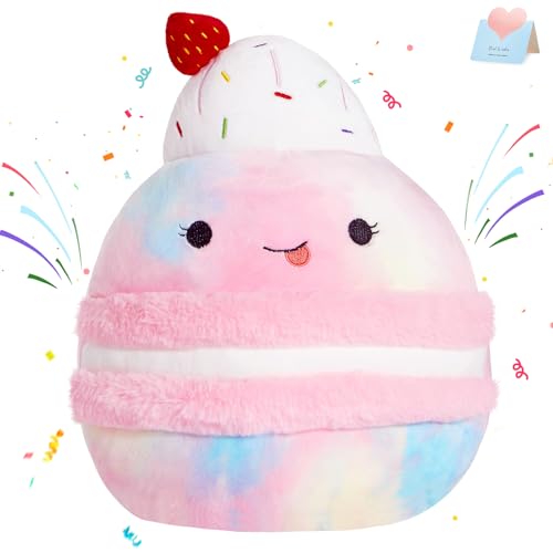 CozyWorld 12 Macaron Plush Pillow Stuffed Animals Original Plushie Cupcake Pink Ice Cream Squishy for Kids Boys Girls - Image 1