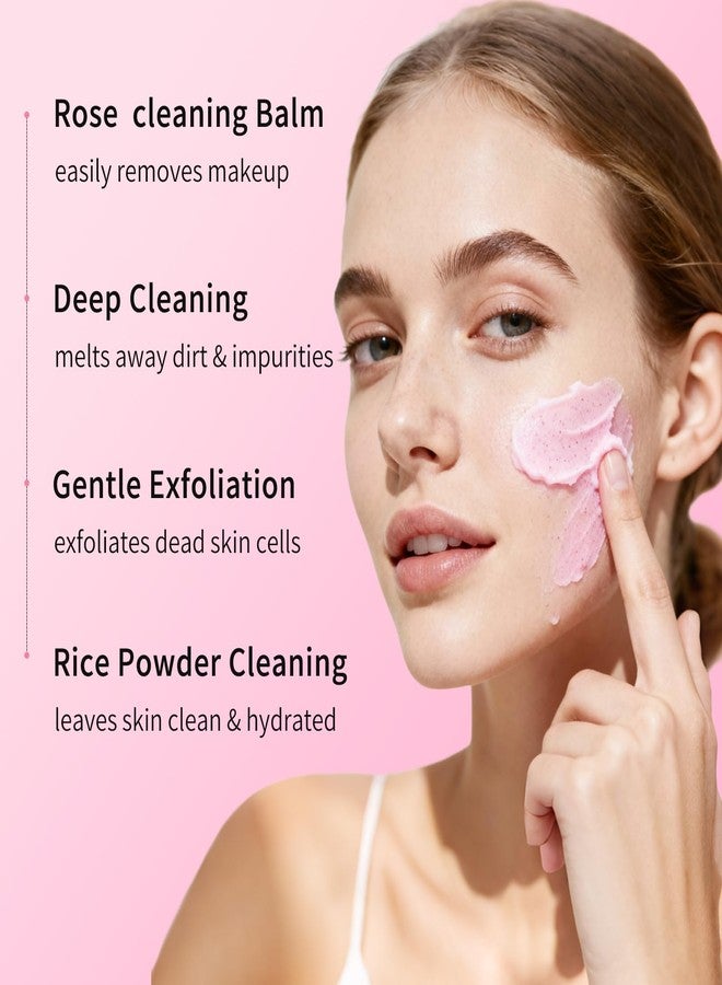 OUPEICHARM Rose Rice Mochi Face Cleanser Wash Cream,Moisturizing,Deep-Cleansing,Oil Control,Makeup Cleansing Balm for Women for All Skin Types（5.29oz） - Image 5