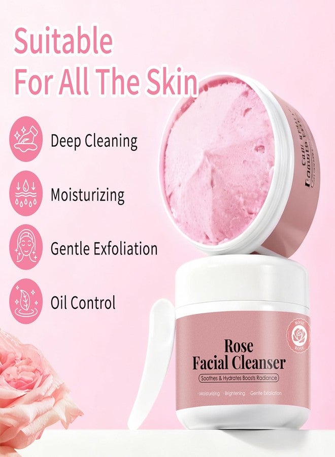 OUPEICHARM Rose Rice Mochi Face Cleanser Wash Cream,Moisturizing,Deep-Cleansing,Oil Control,Makeup Cleansing Balm for Women for All Skin Types（5.29oz） - Image 3