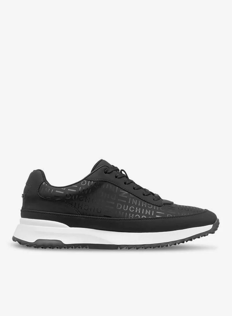 DUCHINI Men Monogram Print Lace-Up Sneakers