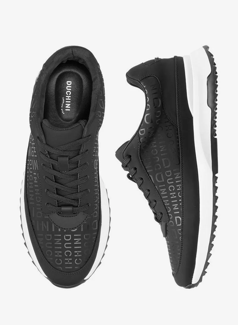 دوتشيني Men Monogram Print Lace-Up Sneakers