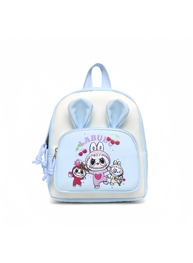 لابوبو حقيبة لابوبو الخارجية للوجبات الخفيفة لطلاب المدارس الابتدائية، حقيبة ظهر لحماية العمود الفقري، حقيبة مدرسية صغيرة لطيفة ومنعشة 29*19*10 سم - Image 1