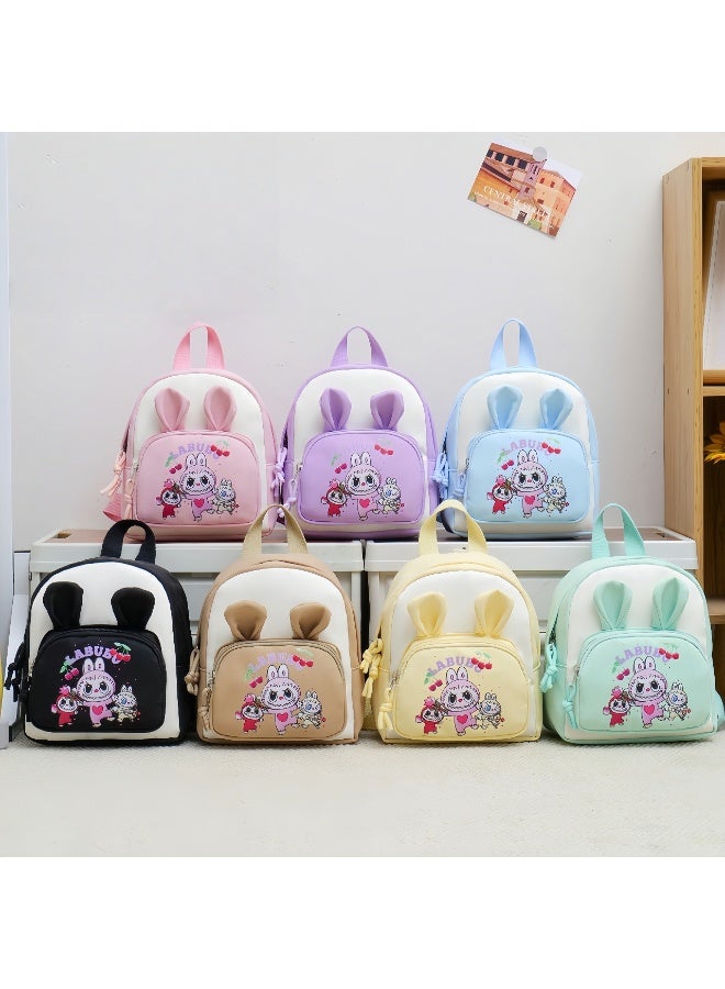 لابوبو حقيبة لابوبو الخارجية للوجبات الخفيفة لطلاب المدارس الابتدائية، حقيبة ظهر لحماية العمود الفقري، حقيبة مدرسية صغيرة لطيفة ومنعشة 29*19*10 سم - Image 4