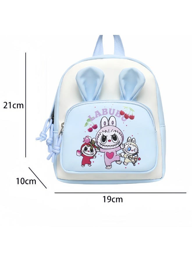 لابوبو حقيبة لابوبو الخارجية للوجبات الخفيفة لطلاب المدارس الابتدائية، حقيبة ظهر لحماية العمود الفقري، حقيبة مدرسية صغيرة لطيفة ومنعشة 29*19*10 سم - Image 2