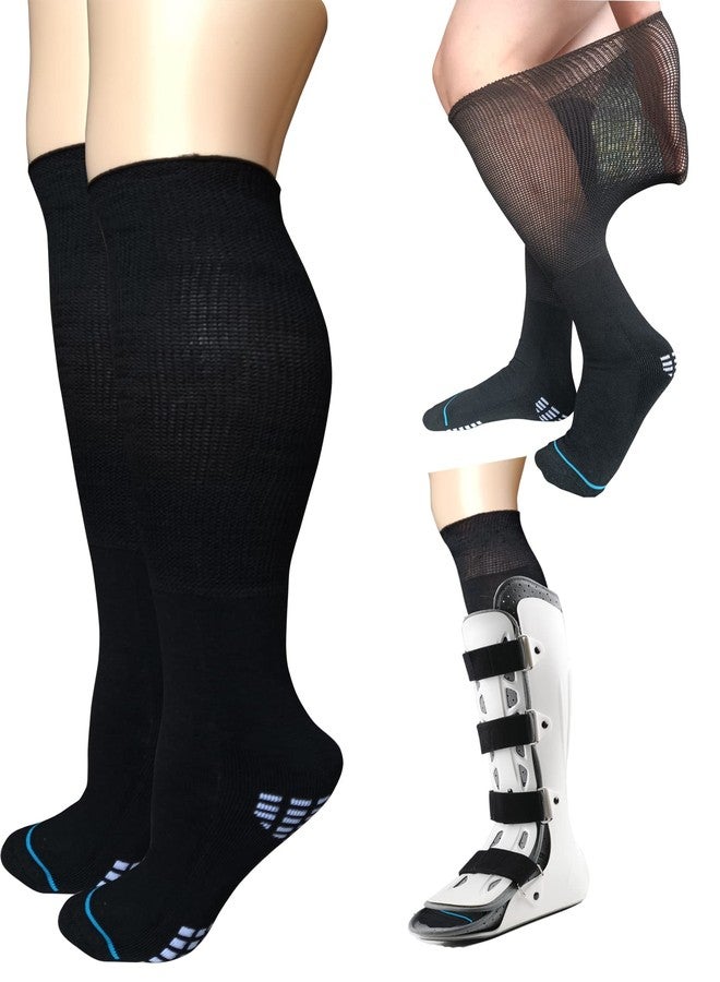 LORVVDE 2 Pairs Replacement Sock Liner for Orthopedic Cast Walking boot Air Cam Walkers, Under Air Cast Brace Surgical Broken Leg Toe Fracture boots - Image 1
