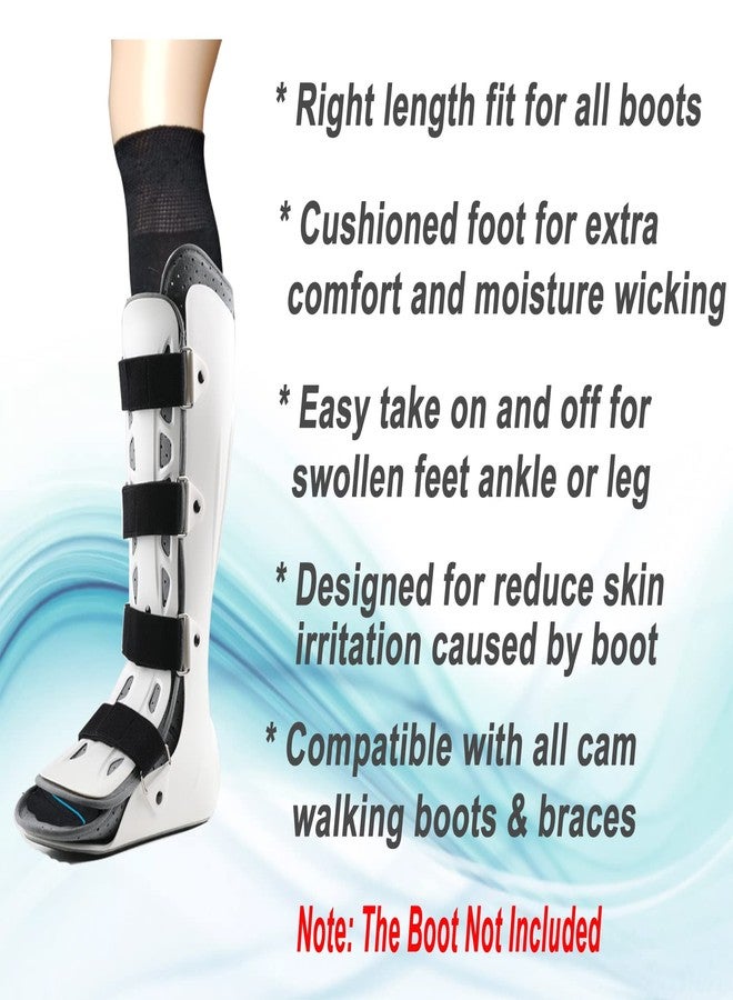 LORVVDE 2 Pairs Replacement Sock Liner for Orthopedic Cast Walking boot Air Cam Walkers, Under Air Cast Brace Surgical Broken Leg Toe Fracture boots - Image 2