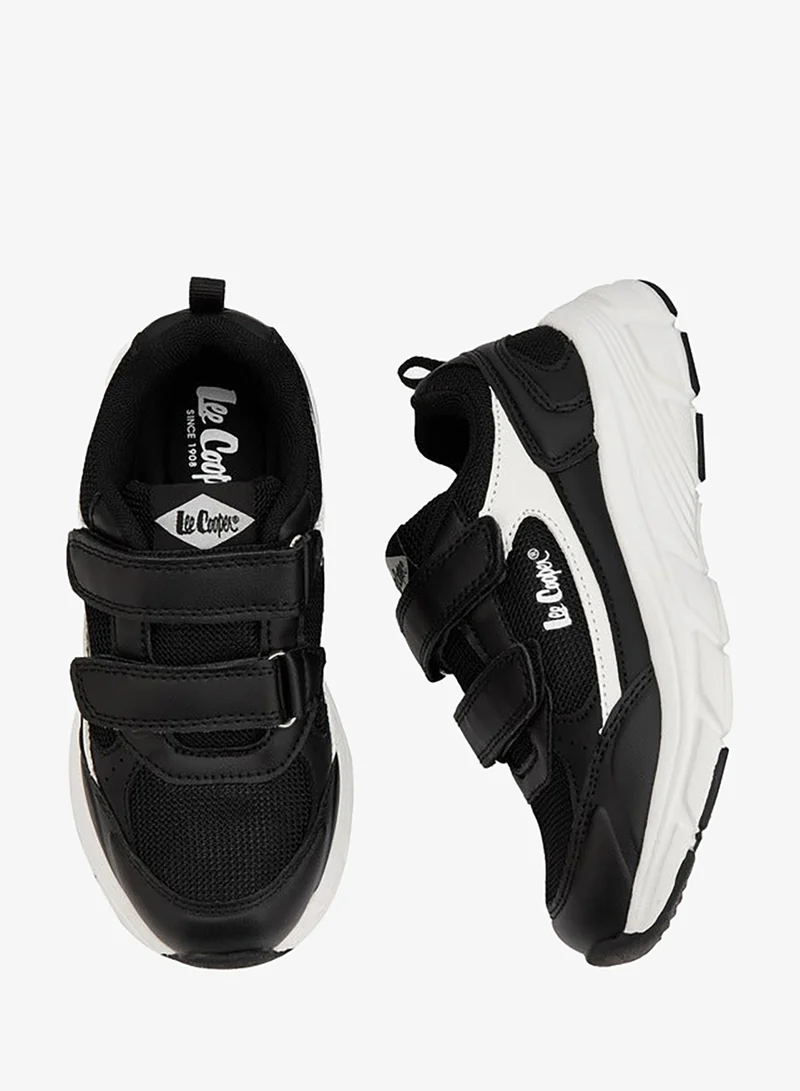 Lee Cooper Boys' Panelled Sneakers with Hook and Loop Closure