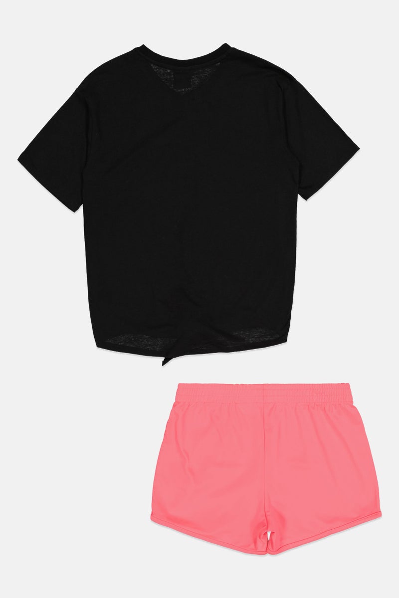 PUMA Kids Girl 2 Piece Brand Logo T-Shirt And Shorts Set, Multicolor - Image 2