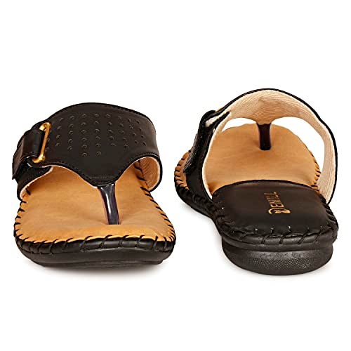Denill Women Comfortable Soft Paded Doctor Flats (Black) UK-6 Slipper - Image 2