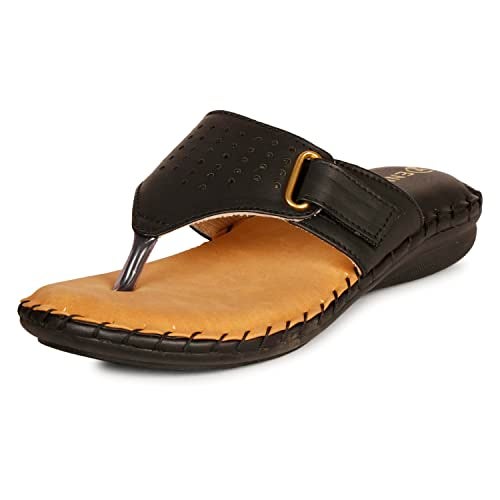 Denill Women Comfortable Soft Paded Doctor Flats (Black) UK-6 Slipper - Image 1