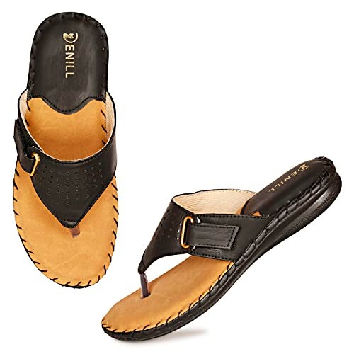 Denill Women Comfortable Soft Paded Doctor Flats (Black) UK-6 Slipper - Image 3
