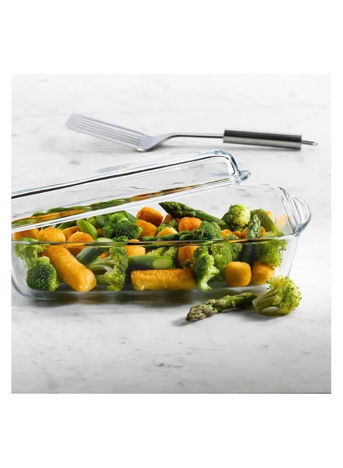 بوركام وعاء زجاجي مستطيل للفرن من بوركام مع غطاء - (2750 مل) - صنع في تركيا - Image 5