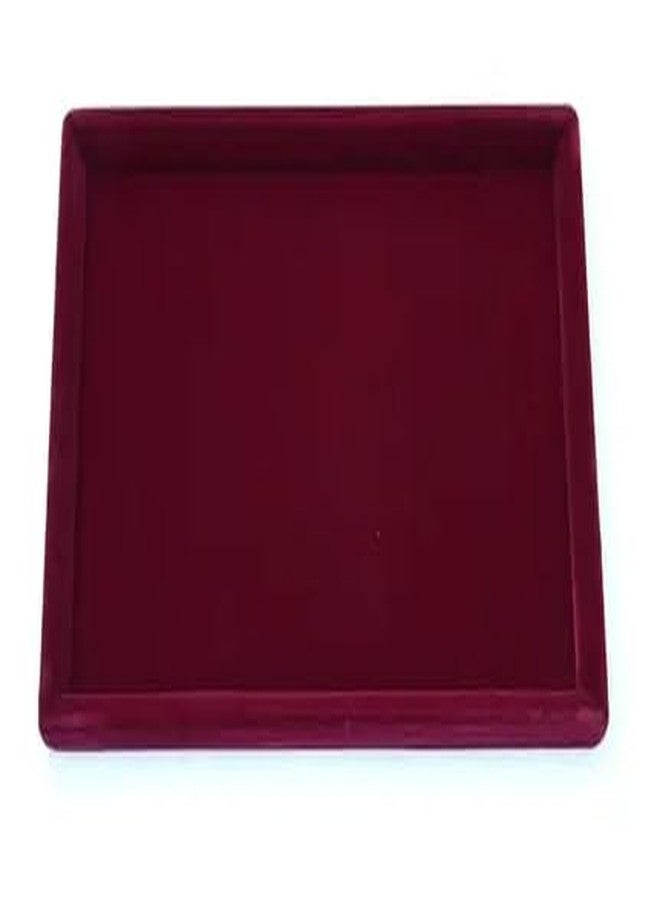 SENTONI Velvet Jewelry Display Organizer Tray, Cosmetic and Beading Storage 14x10 Inch (1, MAROON) - Image 3