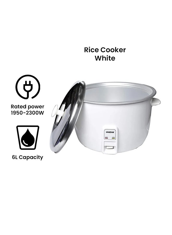 نوفا جهاز طهي الأرز بتصميم حلة 6 L NRC977-6 أبيض - Image 2