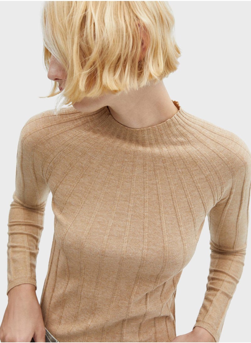 MANGO - Crew Neck Knitted Sweater - Image 1
