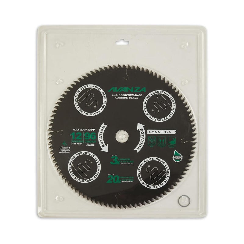 AVANZA Full-Kerf TCT Saw Blade 12 X 72. Best suited for cutting of plywood and crosscutting of woods. SUPER SMOOTH! DuraShield™ coated and Anti-Vibration Technology in-built. - Image 5