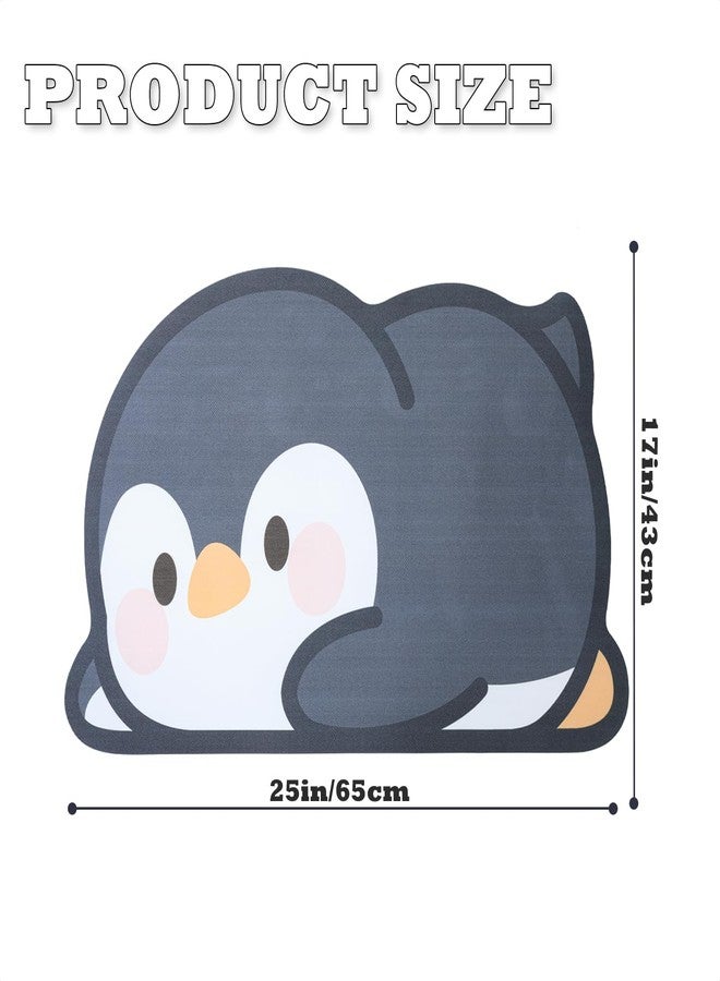 Tyrafry Cute Animal Bath Mat - Lovely Penguin Non-Slip Super Absorbent Ultra Thin Mat for Shower Tub & Sink Front Quick Dry Bathroom Mat (Easy Clean) - Image 3