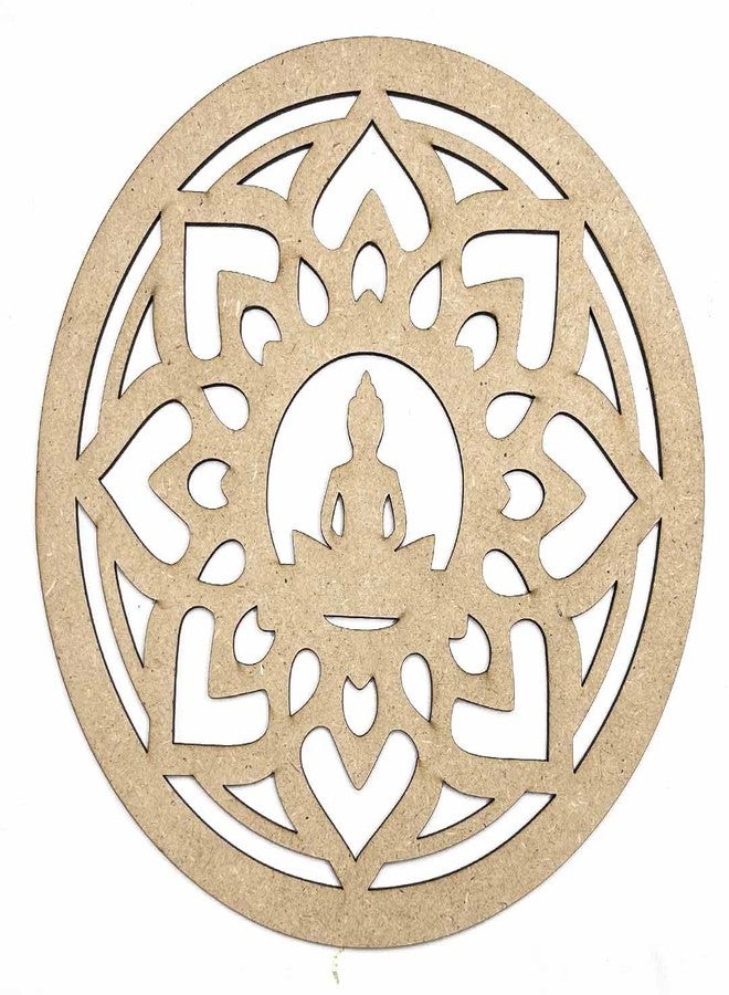 Adikala MDF Buddha Cutout with Base for DIY Art and Craft | Wall Hanging Decorations, Festival Gift, Wedding 8.INCH - Image 2
